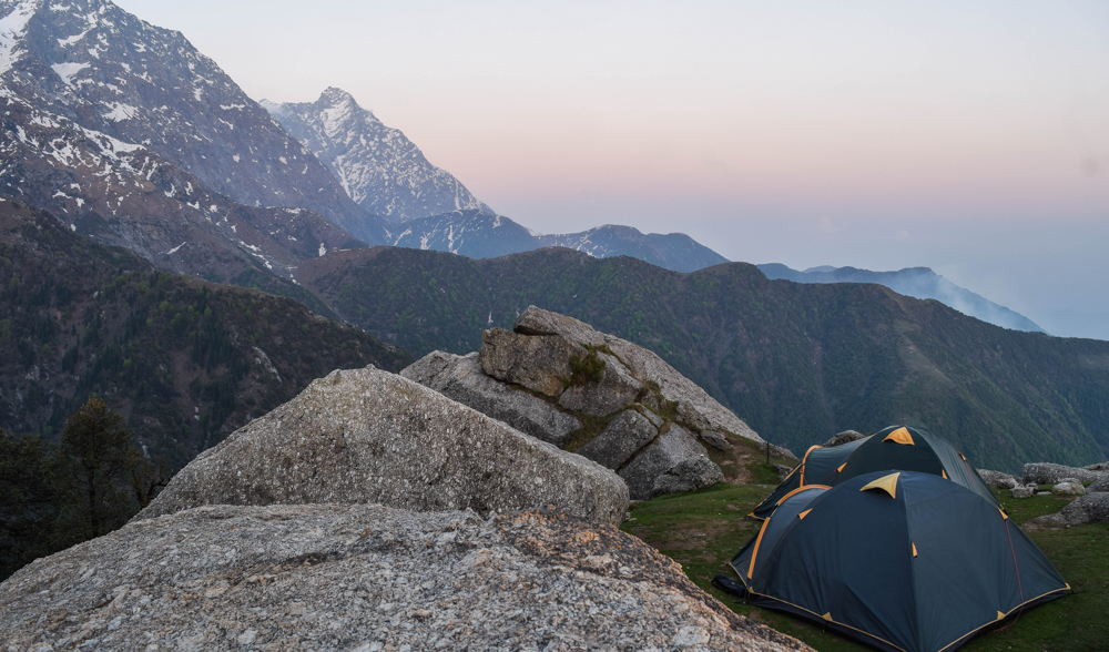 Camping at top of mountain